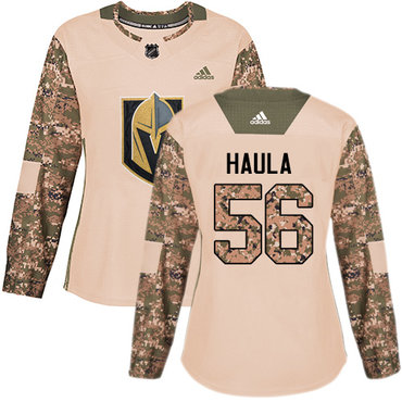 Adidas Golden Knights #56 Erik Haula Camo Authentic 2017 Veterans Day Women's Stitched NHL Jersey