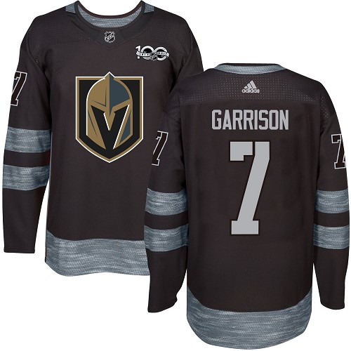 Adidas Golden Knights #7 Jason Garrison Black 1917-2017 100th Anniversary Stitched NHL Jersey