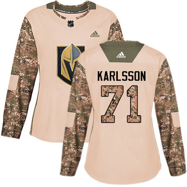 Adidas Golden Knights #71 William Karlsson Camo Authentic 2017 Veterans Day Women's Stitched NHL Jersey