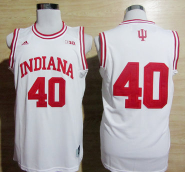 Adidas Indiana Hoosiers Cody Zeller 40 NCAA Basketball Authentic Jerseys - White