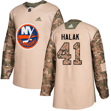 Adidas Islanders #41 Jaroslav Halak Camo Authentic 2017 Veterans Day Stitched Youth NHL Jersey