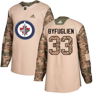Adidas Jets #33 Dustin Byfuglien Camo Authentic 2017 Veterans Day Stitched Youth NHL Jersey