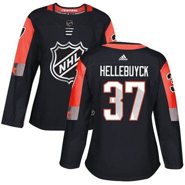 Adidas Jets #37 Connor Hellebuyck Black 2018 All-Star Central Division Authentic Women's Stitched NHL Jersey