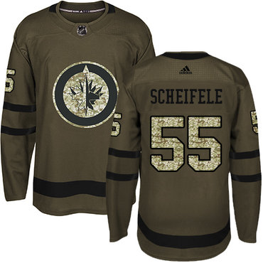 Adidas Jets #55 Mark Scheifele Green Salute to Service Stitched Youth NHL Jersey