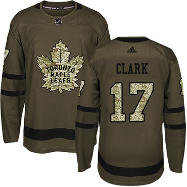 Adidas Maple Leafs #17 Wendel Clark Green Salute to Service Stitched NHL Jersey