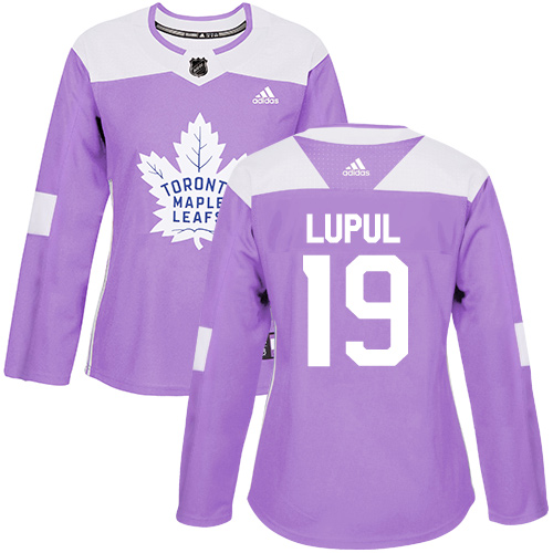 Adidas Maple Leafs #19 Joffrey Lupul Purple Authentic Fights Cancer Women's Stitched NHL Jersey