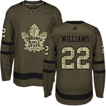 Adidas Maple Leafs #22 Tiger Williams Green Salute to Service Stitched NHL Jersey