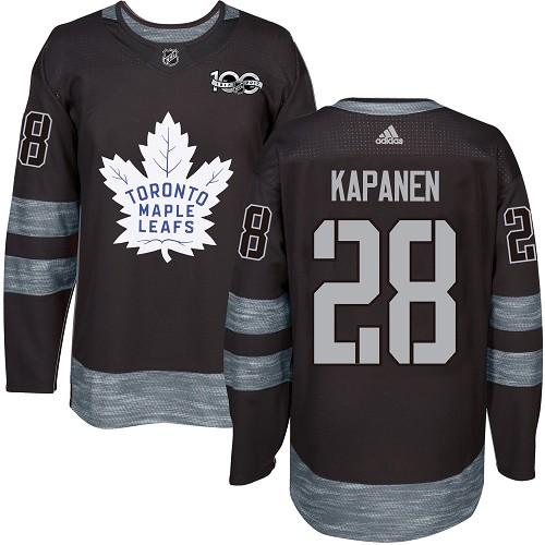 Adidas Maple Leafs #28 Kasperi Kapanen Black 1917-2017 100th Anniversary Stitched NHL Jersey