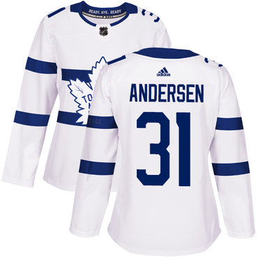 Adidas Maple Leafs #31 Frederik Andersen White Authentic 2018 Stadium Series Women's Stitched NHL Jersey