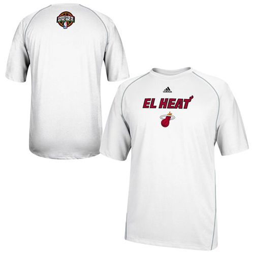 Adidas Miami Heat 2014 Noches Enebea ClimaLITE Performance T-Shirt White