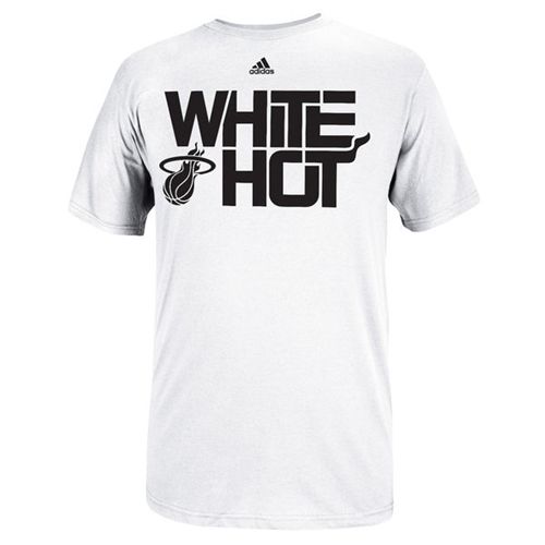 Adidas Miami Heat Hot Playoffs Slogan T-Shirt White