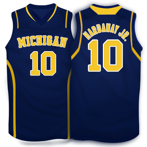 Adidas Michigan Wolverines #10 Tim Hardaway Jr. Big 10 Authentic Basketball Jerseys - Navy Blue