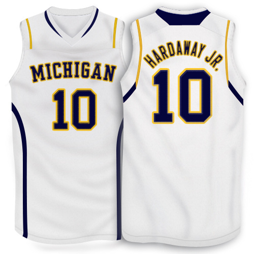 Adidas Michigan Wolverines #10 Tim Hardaway Jr. Big 10 Authentic Basketball Jerseys - White
