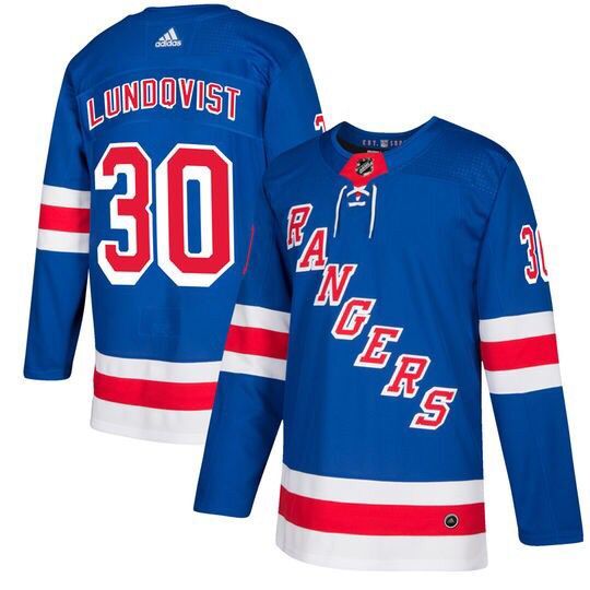 Adidas New York Rangers #30 Henrik Lundqvist Blue Jersey