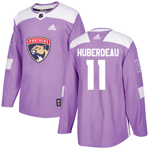 Adidas Panthers #11 Jonathan Huberdeau Purple Authentic Fights Cancer Stitched Youth NHL Jersey