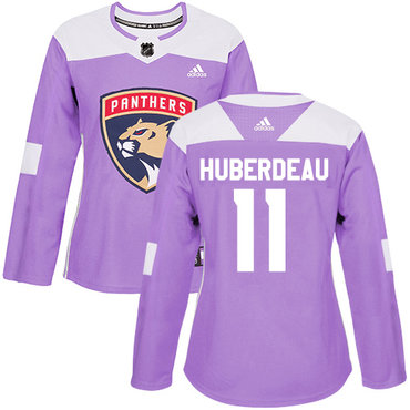 Adidas Panthers #11 Jonathan Huberdeau Purple Authentic Fights Cancer Women's Stitched NHL Jersey