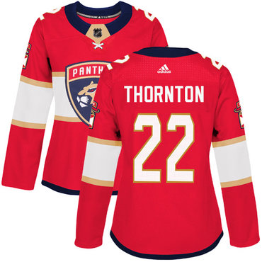 Adidas Panthers #22 Shawn Thornton Red Home Authentic Women's Stitched NHL Jersey