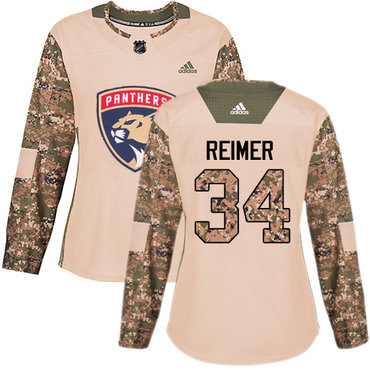 Adidas Panthers #34 James Reimer Camo Authentic 2017 Veterans Day Women's Stitched NHL Jersey