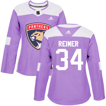 Adidas Panthers #34 James Reimer Purple Authentic Fights Cancer Women's Stitched NHL Jersey