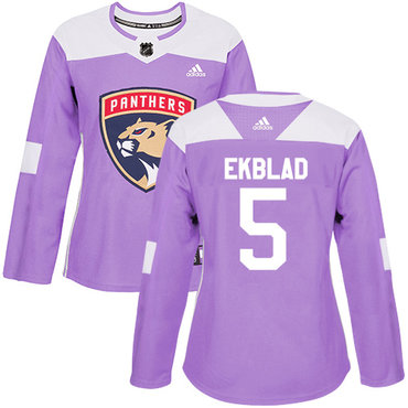 Adidas Panthers #5 Aaron Ekblad Purple Authentic Fights Cancer Women's Stitched NHL Jersey