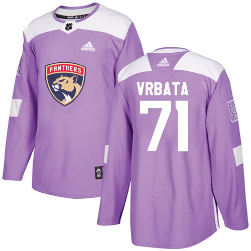 Adidas Panthers #71 Radim Vrbata Purple Authentic Fights Cancer Stitched Youth NHL Jersey