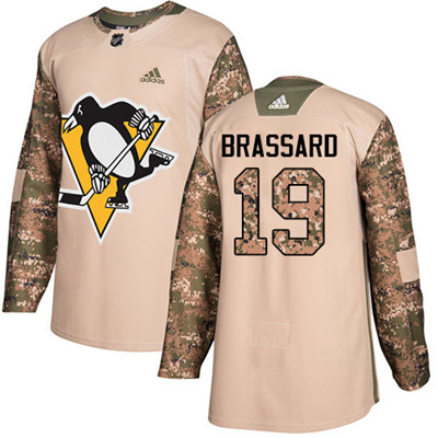 Adidas Penguins #19 Derick Brassard Camo Authentic 2017 Veterans Day Stitched NHL Jersey