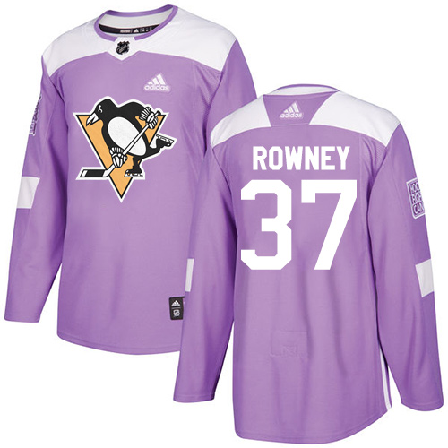 Adidas Penguins #37 Carter Rowney Purple Authentic Fights Cancer Stitched NHL Jersey