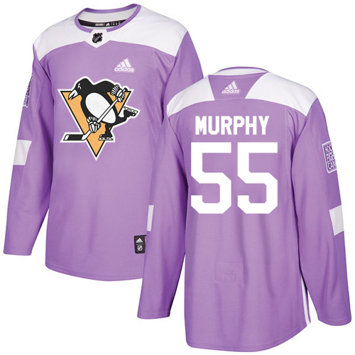 Adidas Penguins #55 Larry Murphy Purple Authentic Fights Cancer Stitched NHL Jersey