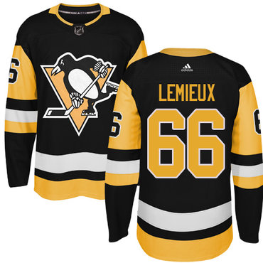 Adidas Penguins #66 Mario Lemieux Black Alternate Authentic Stitched NHL Jersey