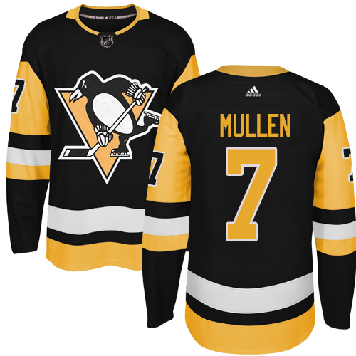 Adidas Penguins #7 Joe Mullen Black Alternate Authentic Stitched NHL Jersey