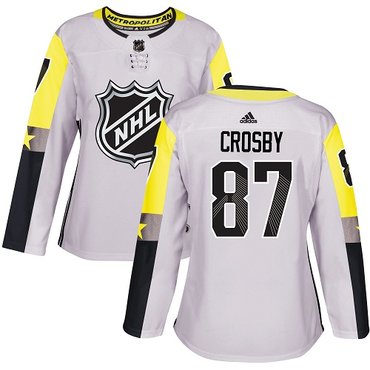 Adidas Penguins #87 Sidney Crosby Gray 2018 All-Star Metro Division Authentic Women's Stitched NHL Jersey