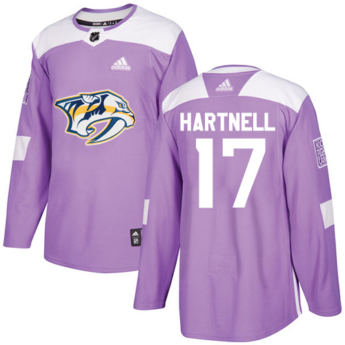 Adidas Predators #17 Scott Hartnell Purple Authentic Fights Cancer Stitched Youth NHL Jersey