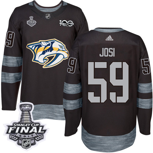 Adidas Predators #59 Roman Josi Black 1917-2017 100th Anniversary Stanley Cup Final Patch Stitched NHL Jersey