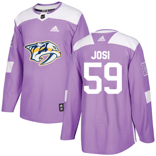 Adidas Predators #59 Roman Josi Purple Authentic Fights Cancer Stitched Youth NHL Jersey