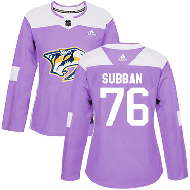 Adidas Predators #76 P.K Subban Purple Authentic Fights Cancer Women's Stitched NHL Jersey