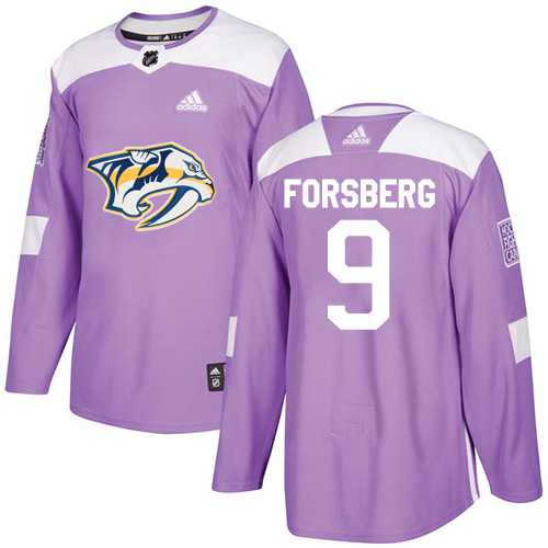 Adidas Predators #9 Filip Forsberg Purple Authentic Fights Cancer Stitched Youth NHL Jersey