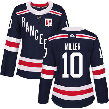 Adidas Rangers #10 J.T. Miller Navy Blue Authentic 2018 Winter Classic Women's Stitched NHL Jersey