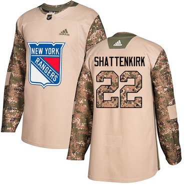 Adidas Rangers #22 Kevin Shattenkirk Camo Authentic 2017 Veterans Day Stitched Youth NHL Jersey