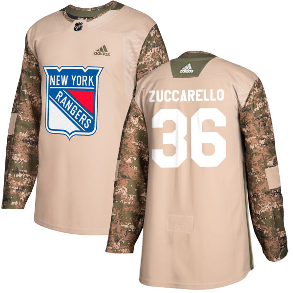 Adidas Rangers #36 Mats Zuccarello Camo Authentic 2017 Veterans Day Stitched NHL Jersey