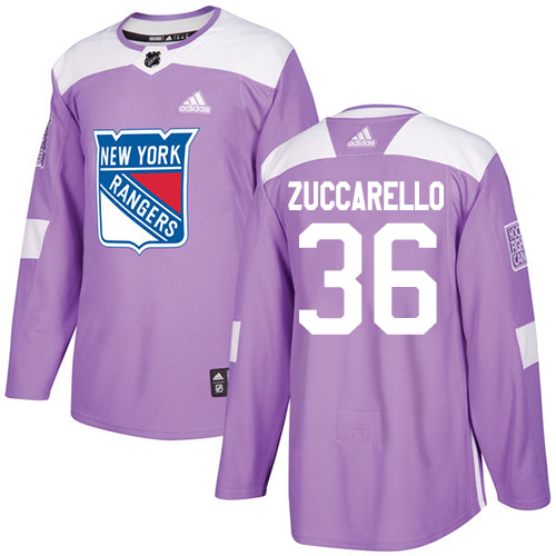 Adidas Rangers #36 Mats Zuccarello Purple Authentic Fights Cancer Stitched Youth NHL Jersey