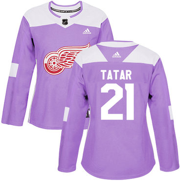Adidas Red Wings #21 Tomas Tatar Purple Authentic Fights Cancer Women's Stitched NHL Jersey
