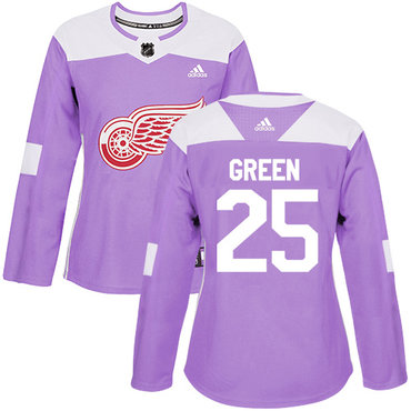 Adidas Red Wings #25 Mike Green Purple Authentic Fights Cancer Women's Stitched NHL Jersey