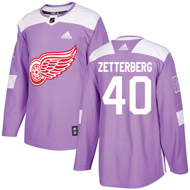 Adidas Red Wings #40 Henrik Zetterberg Purple Authentic Fights Cancer Stitched NHL Jersey