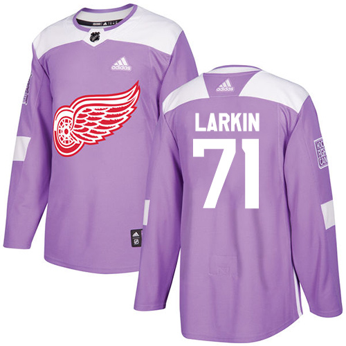 Adidas Red Wings #71 Dylan Larkin Purple Authentic Fights Cancer Stitched Youth NHL Jersey