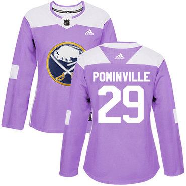 Adidas Sabres #29 Jason Pominville Purple Authentic Fights Cancer Women's Stitched NHL Jersey