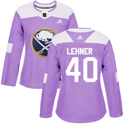 Adidas Sabres #40 Robin Lehner Purple Authentic Fights Cancer Women's Stitched NHL Jersey