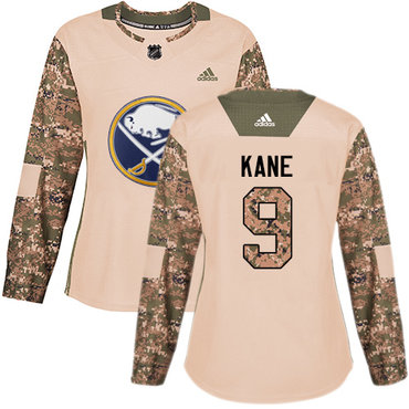 Adidas Sabres #9 Evander Kane Camo Authentic 2017 Veterans Day Women's Stitched NHL Jersey