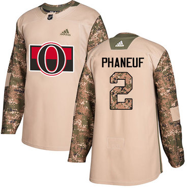 Adidas Senators #2 Dion Phaneuf Camo Authentic 2017 Veterans Day Stitched Youth NHL Jersey