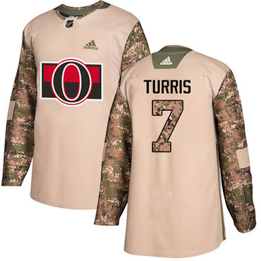 Adidas Senators #7 Kyle Turris Camo Authentic 2017 Veterans Day Stitched Youth NHL Jersey