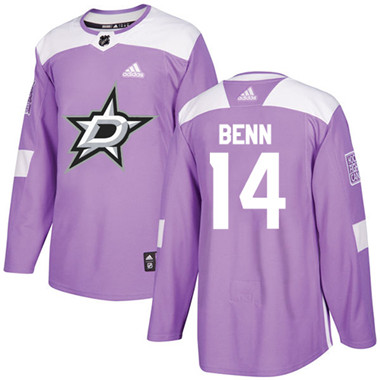 Adidas Stars #14 Jamie Benn Purple Authentic Fights Cancer Stitched NHL Jersey